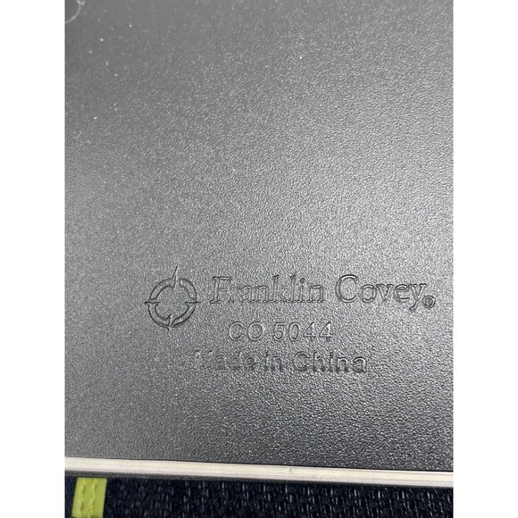 Navy Blue Green Canvas Franklin Covey Compact Size 6 Ring Planner Organizer - Picture 5 of 12